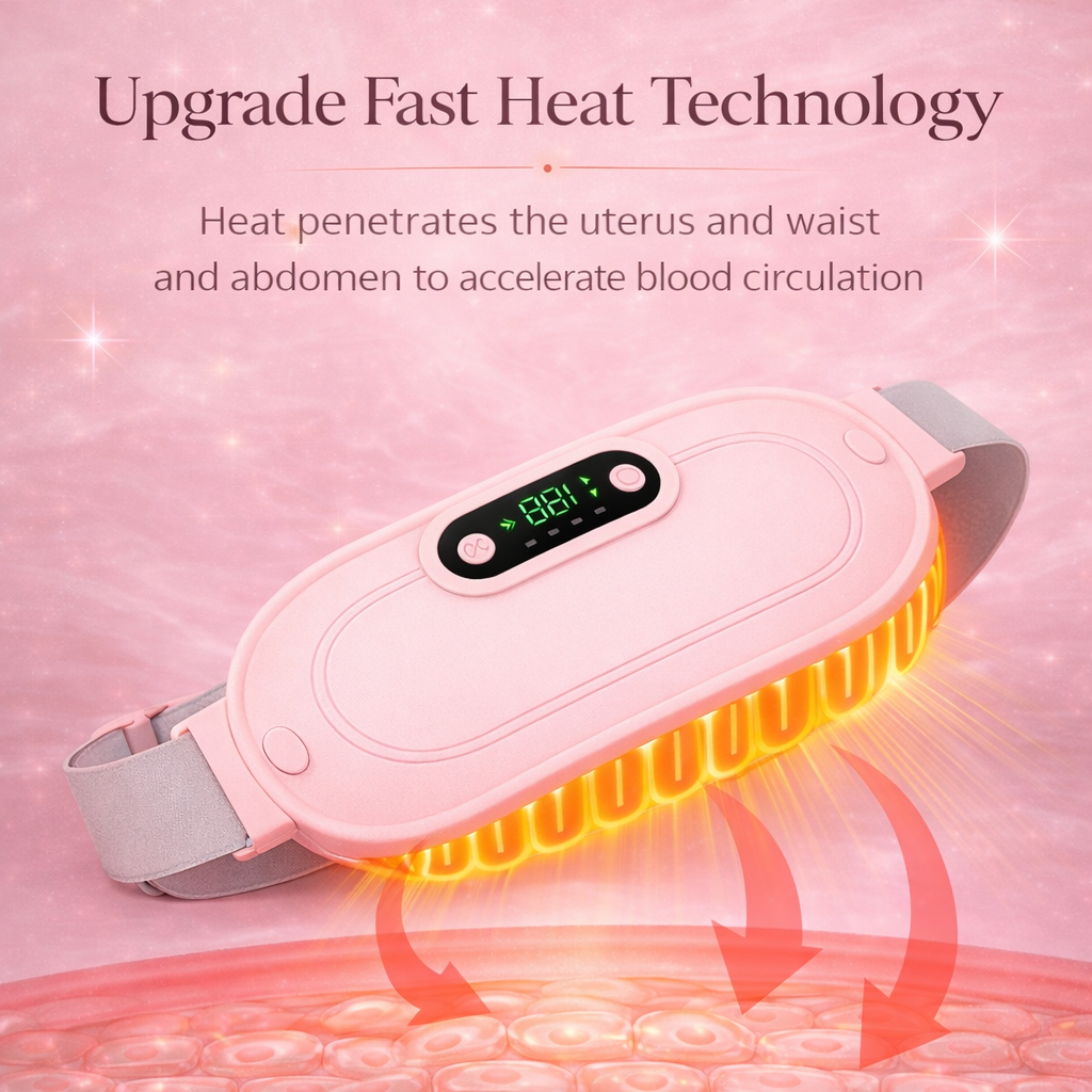 Portable Menstrual Relief Heating Pad with Adjustable Electric Waist Belt