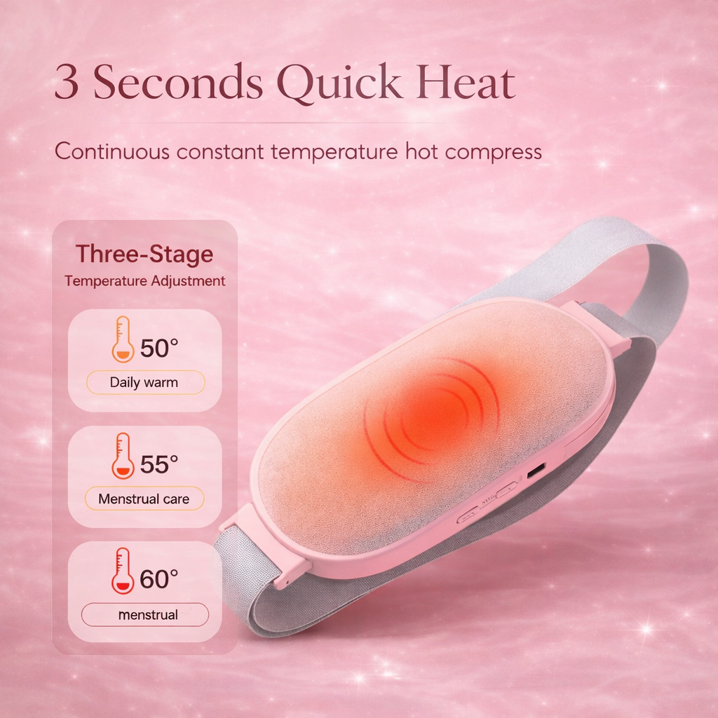 Portable Menstrual Relief Heating Pad with Adjustable Electric Waist Belt