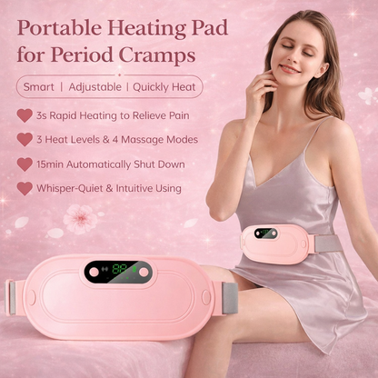 Portable Menstrual Relief Heating Pad with Adjustable Electric Waist Belt